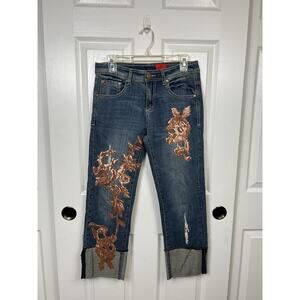 V Christina Cuffed Women’s Jeans Distressed Size 4